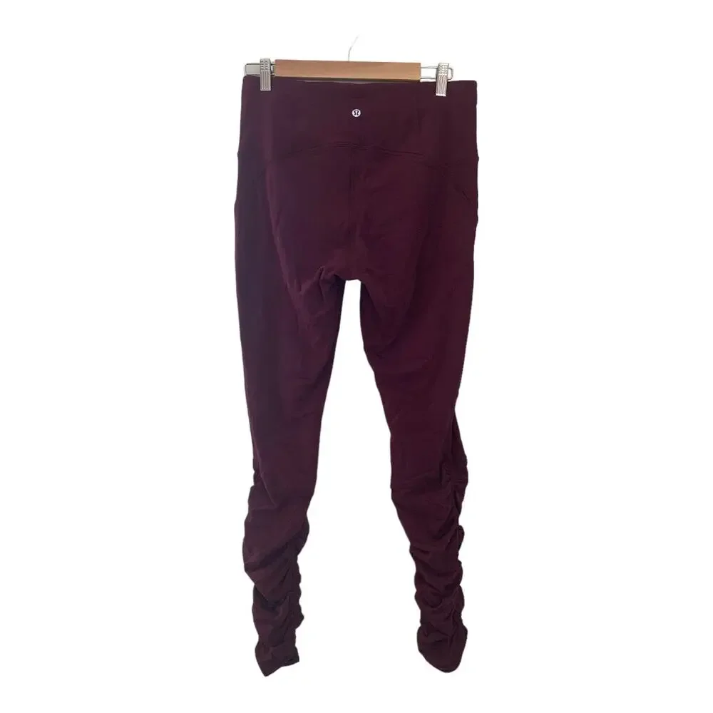 Lululemon Ready To Rulu Tight Leggings in Maroon SZ 10 - Picture 6 of 9